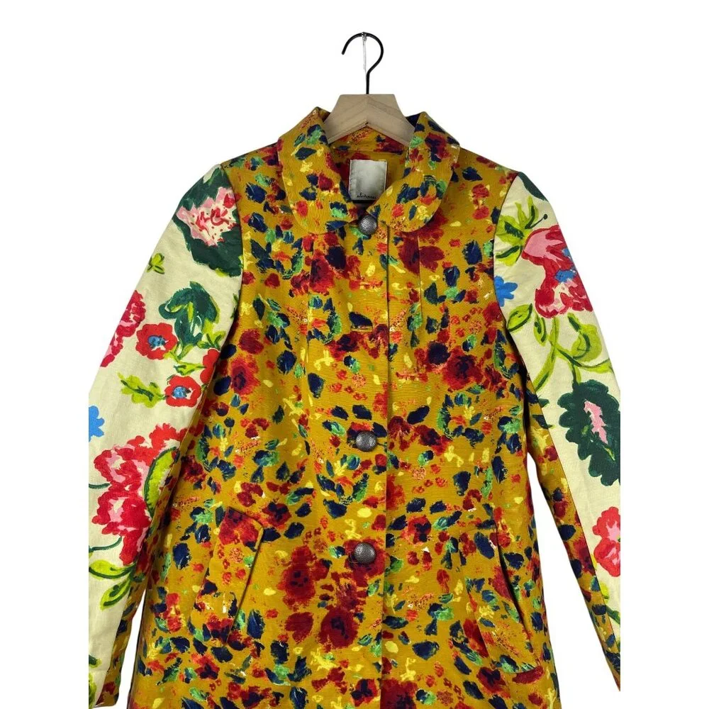 ANTHROPOLOGIE ELEVENSES LEOPARDLILY CAR COAT SWING JACKET US 2 Lined GUC - Picture 3 of 11